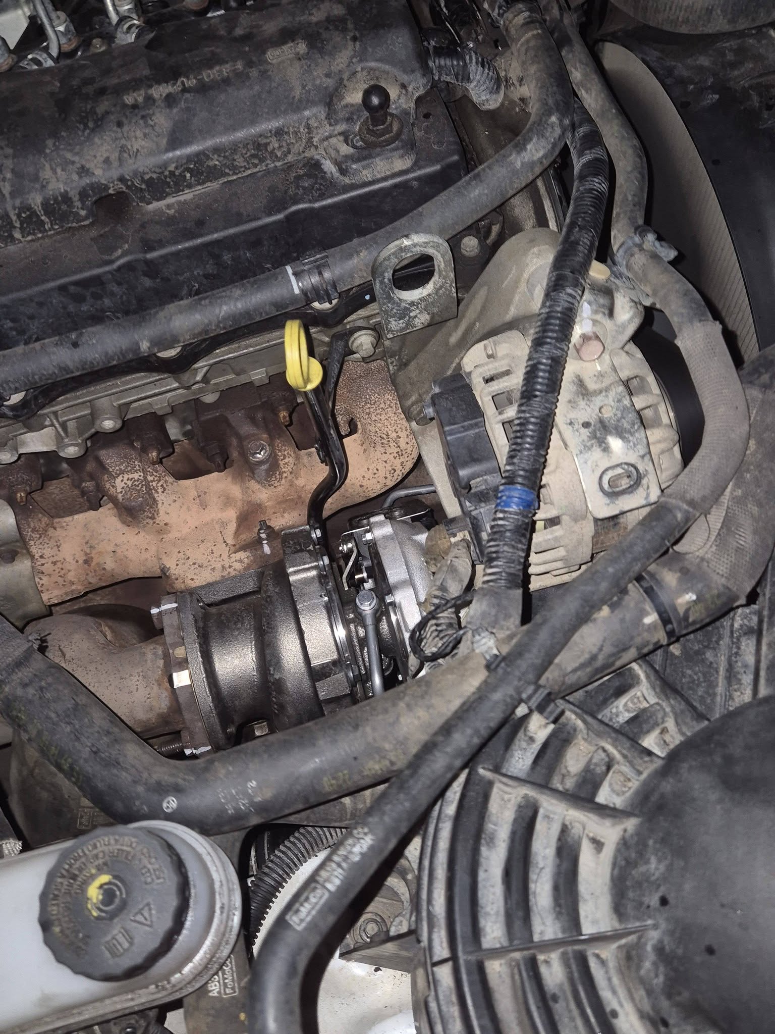 Replacement turbocharger fitted to a diesel engine